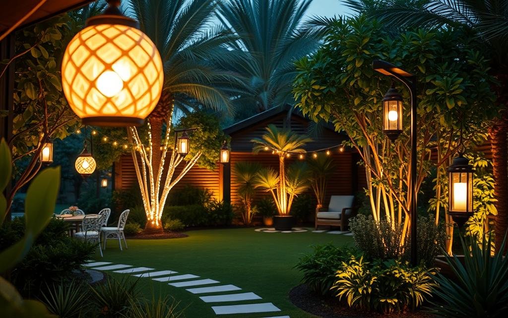 10 أفكار عصرية لتزيين الحدائق باستخدام الإضاءة بالرياض